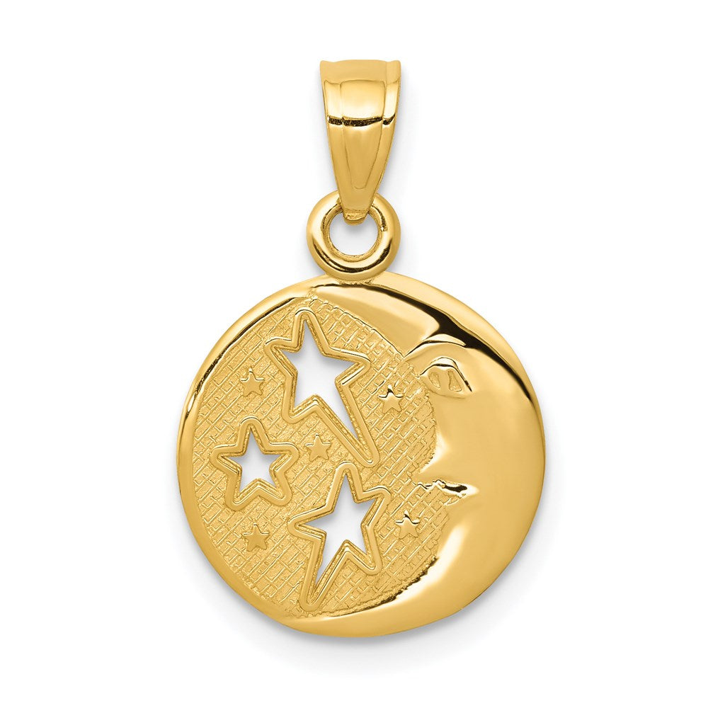 Solid;Polished;14k Yellow gold;Textured;Textured back