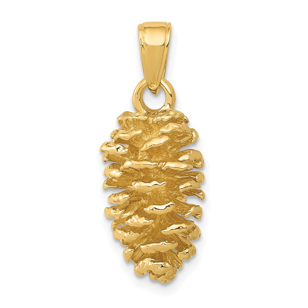 Solid;Polished;3-D;14k Yellow gold;Textured