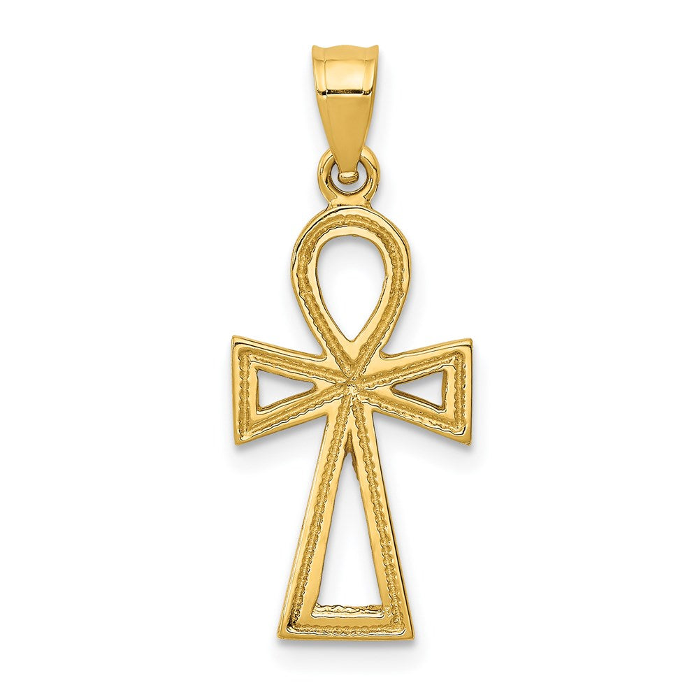Solid;Casted;Polished;14k Yellow gold;Textured;Textured back