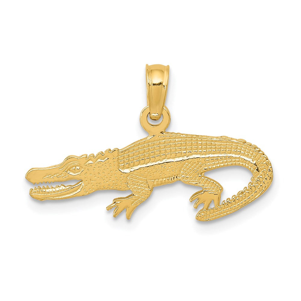 Polished;14k Yellow gold;Textured;Textured back;Flat