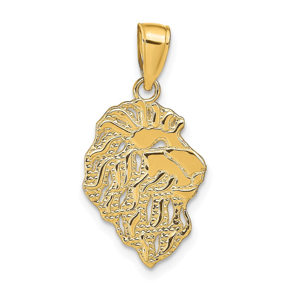 Solid;Casted;Polished;14k Yellow gold;Textured;Textured back
