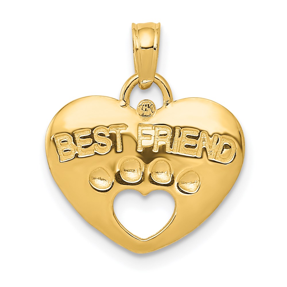 Solid;Polished;14k Yellow gold;Reversible;Cut-out;Heart