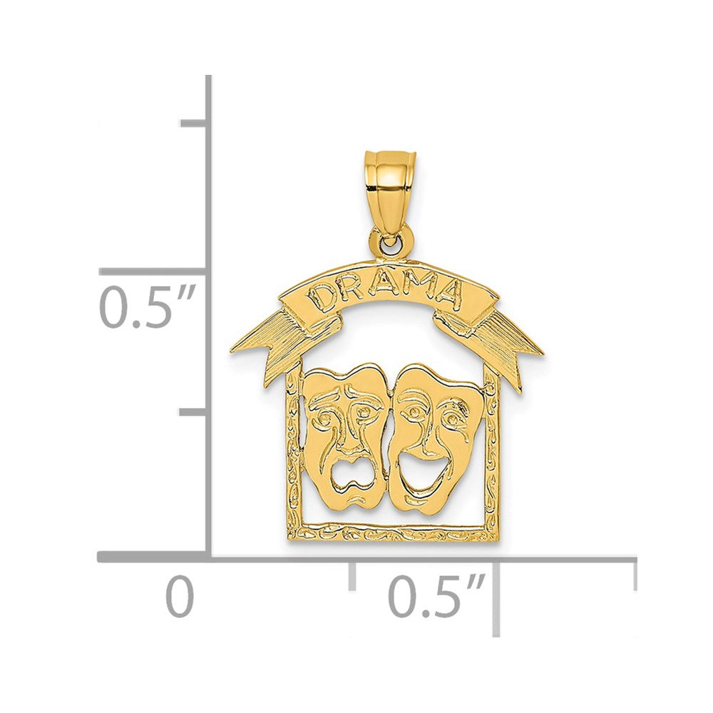 14K Comedy/Tragedy DRAMA in Frame Charm