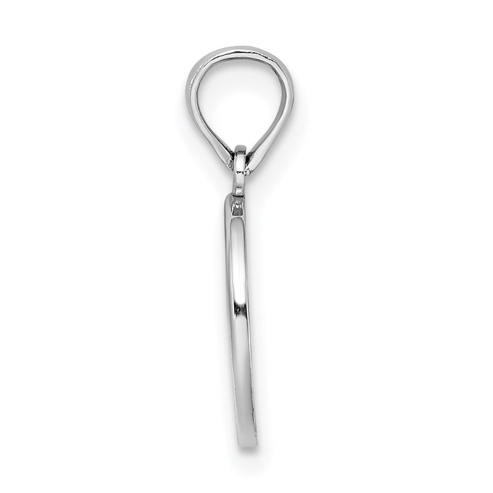 14K White Gold Mini Fleur de Lis Oval Charm