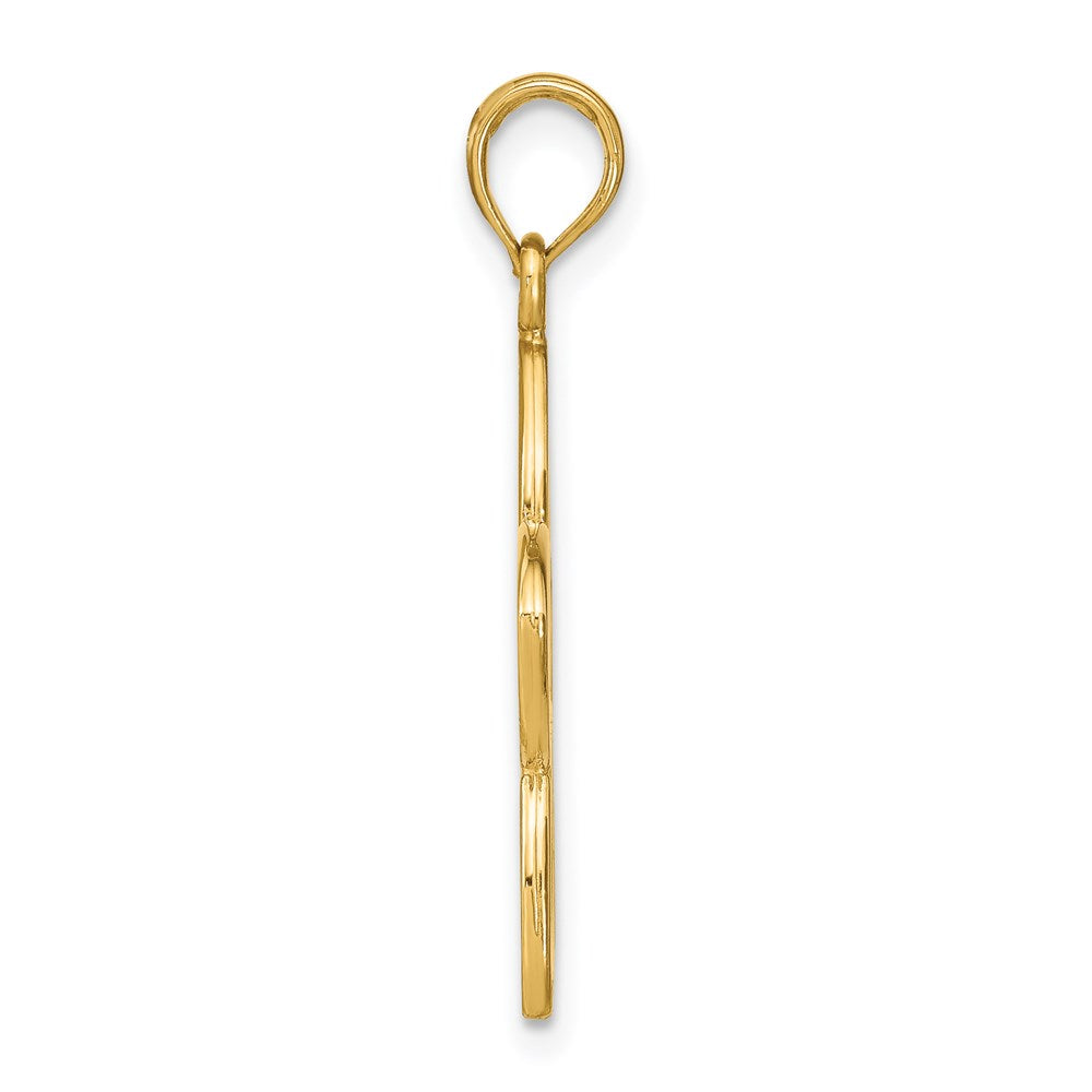 14k Polished Cut-out Plumeria Flower Pendant
