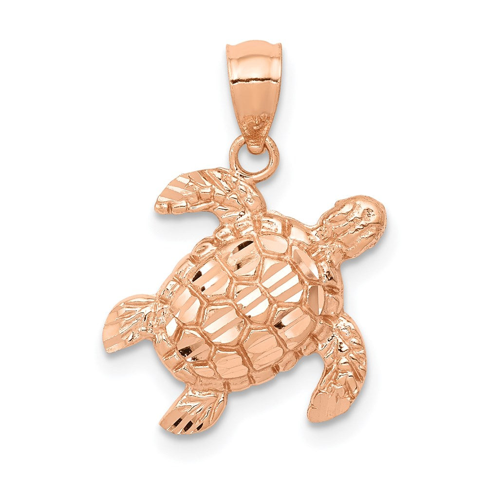 Polished;14k Rose gold;Diamond Cut