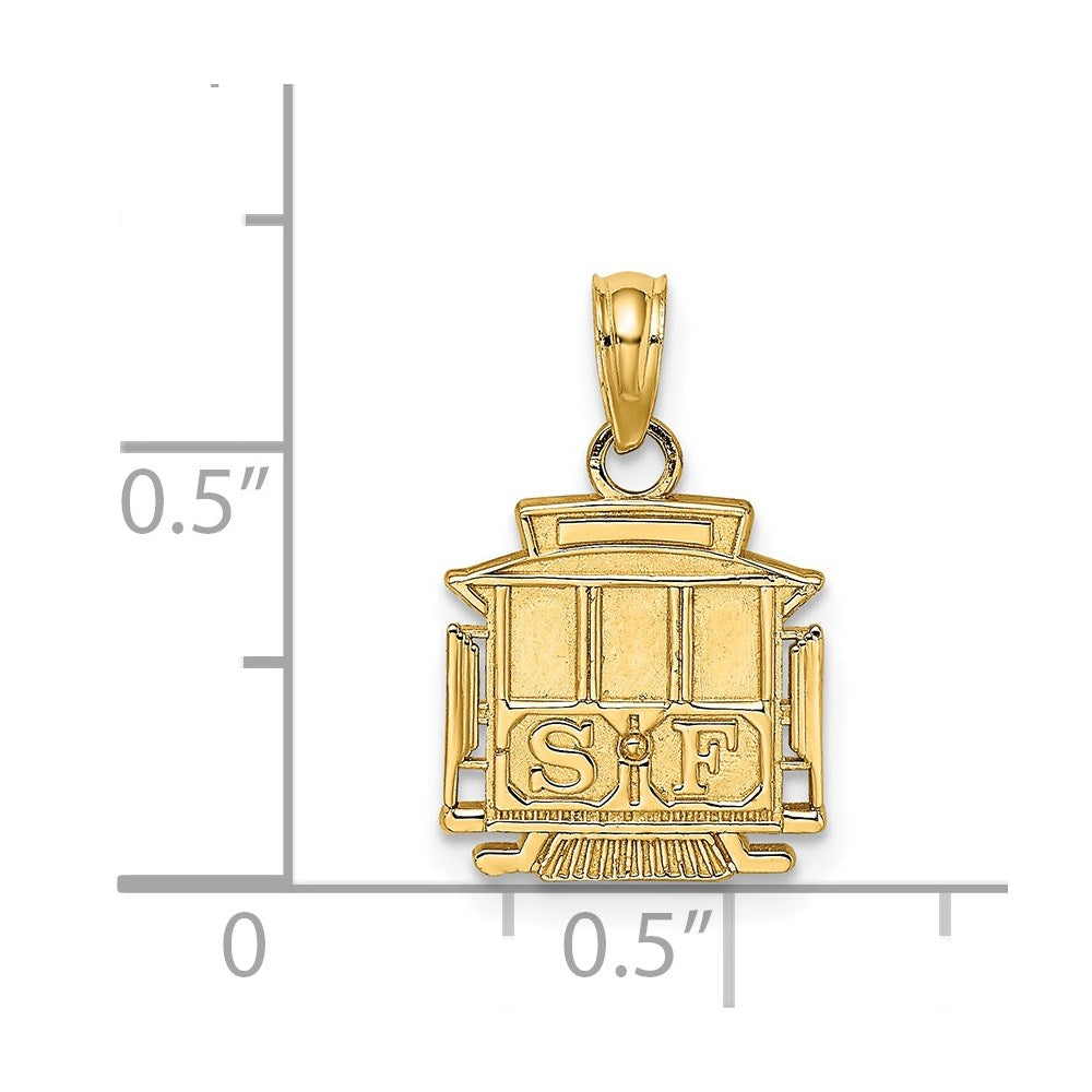 14k Polished S.F. Cable Car Charm