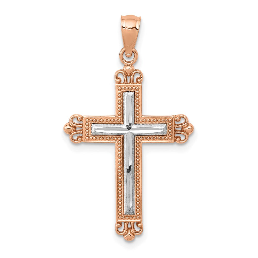 Polished;Open back;14k Rose gold;Rhodium;Textured;Diamond Cut