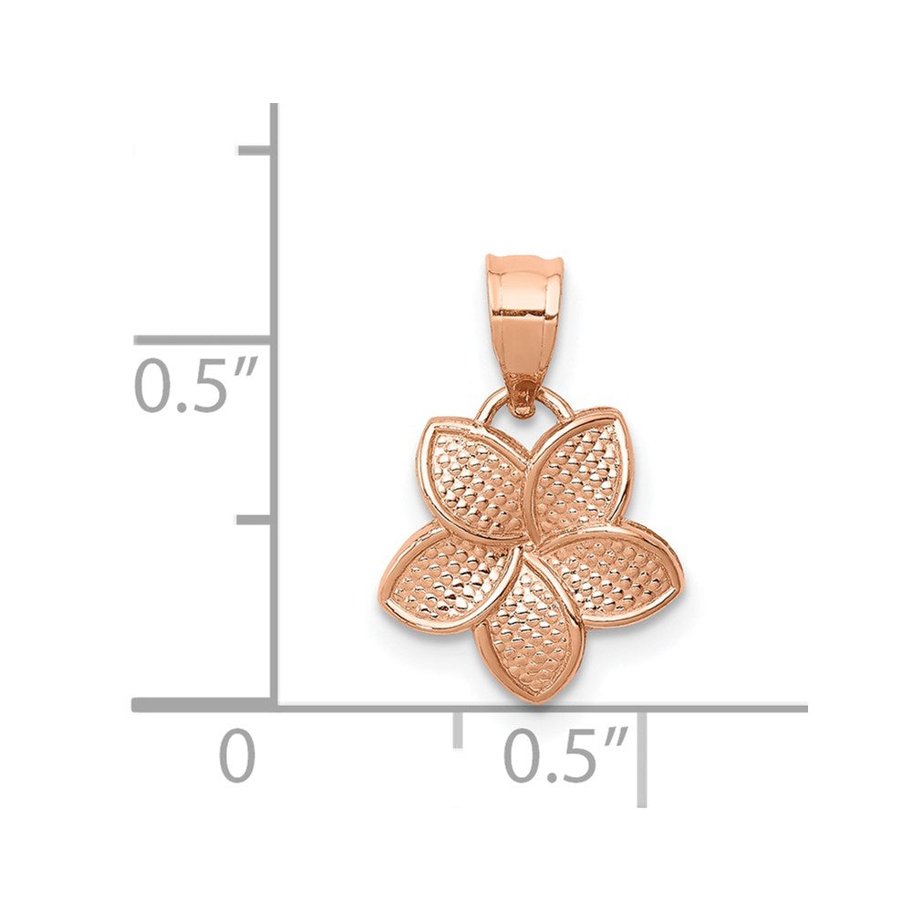 14K Rose Gold Polished Mini Plumeria Pendant
