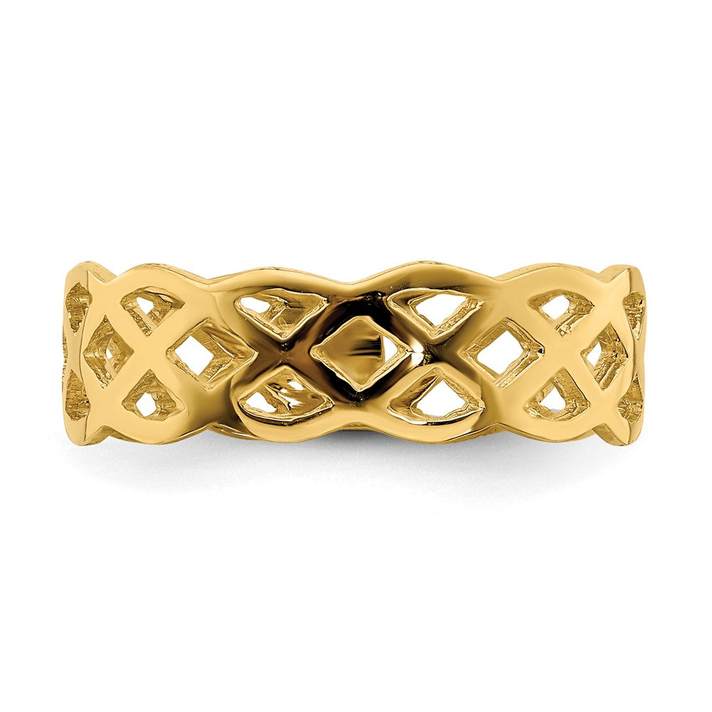 14K Polished Weave Ring