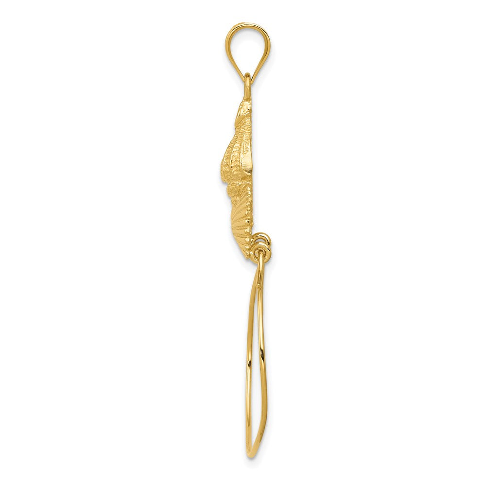 14k Sea Shell Charm Holder Pendant