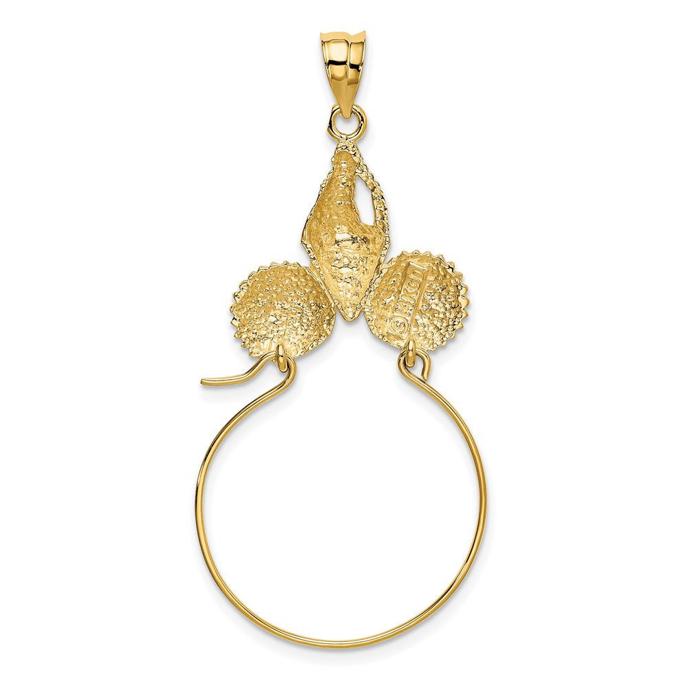 14k Sea Shell Charm Holder Pendant