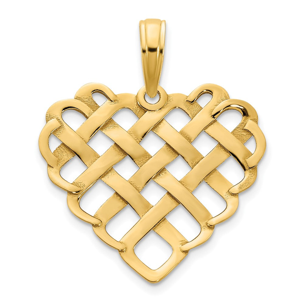 14k Fancy Woven Heart Pendant