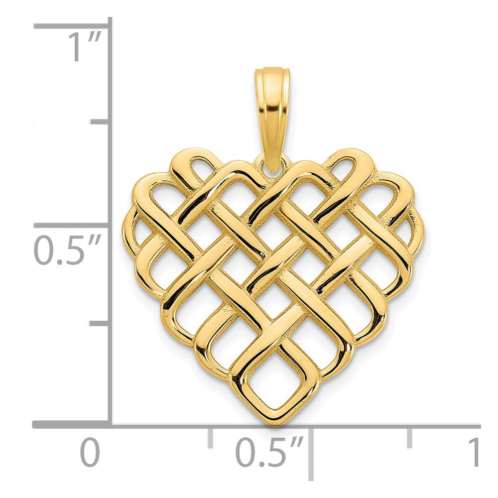 14k Fancy Woven Heart Pendant