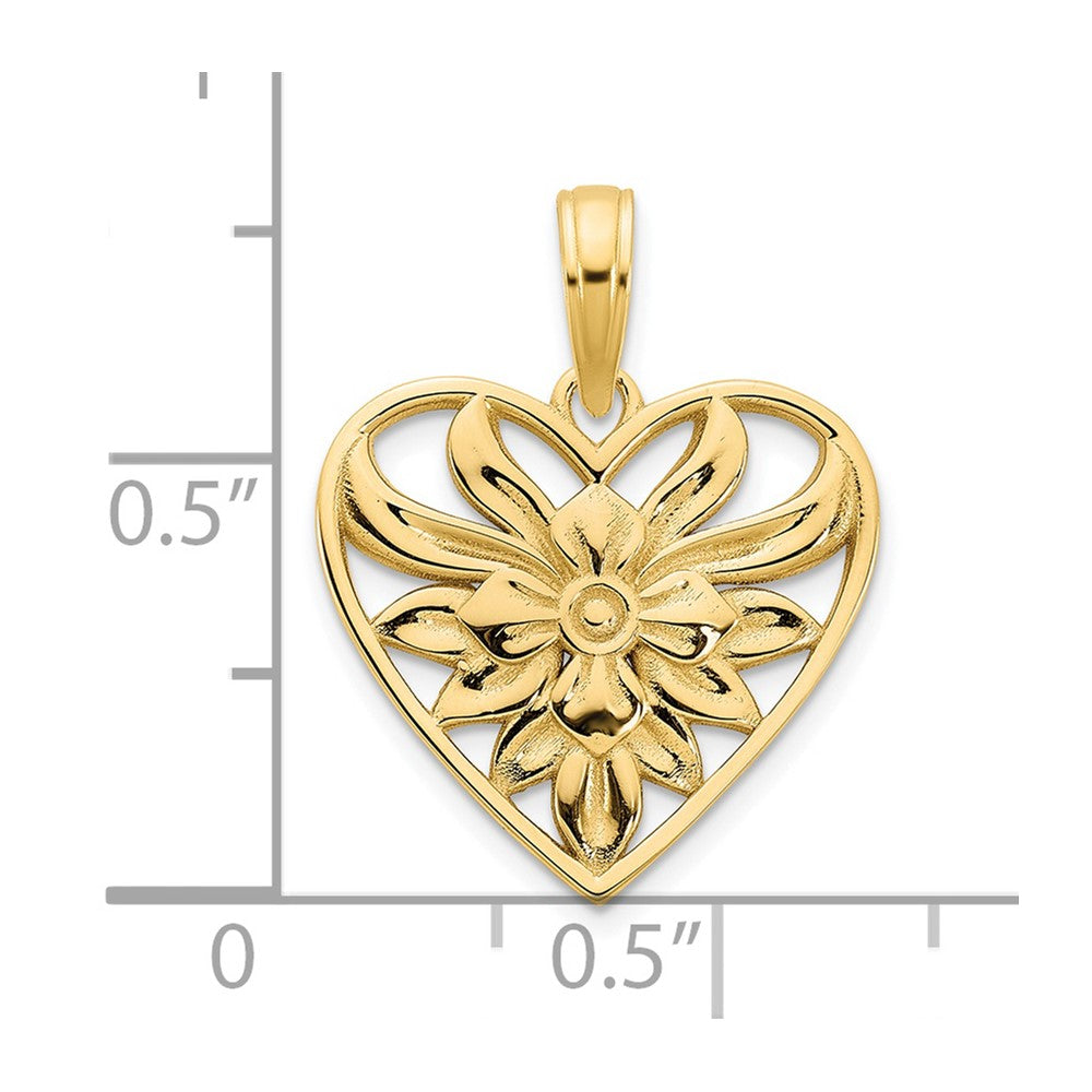 14k Fancy Filigree Heart Pendant