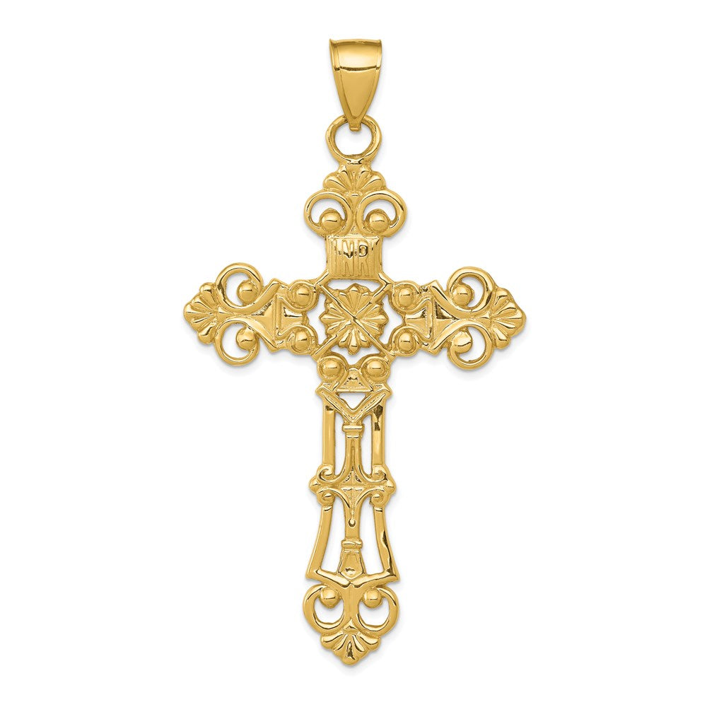 Solid;Casted;Polished;14k Yellow gold;Open back