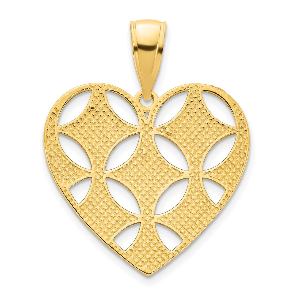 14k Fancy Cut-out Heart Pendant