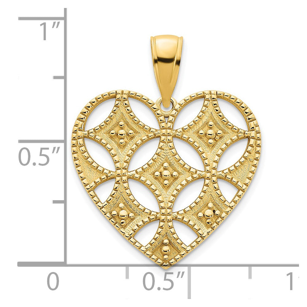 14k Fancy Cut-out Heart Pendant