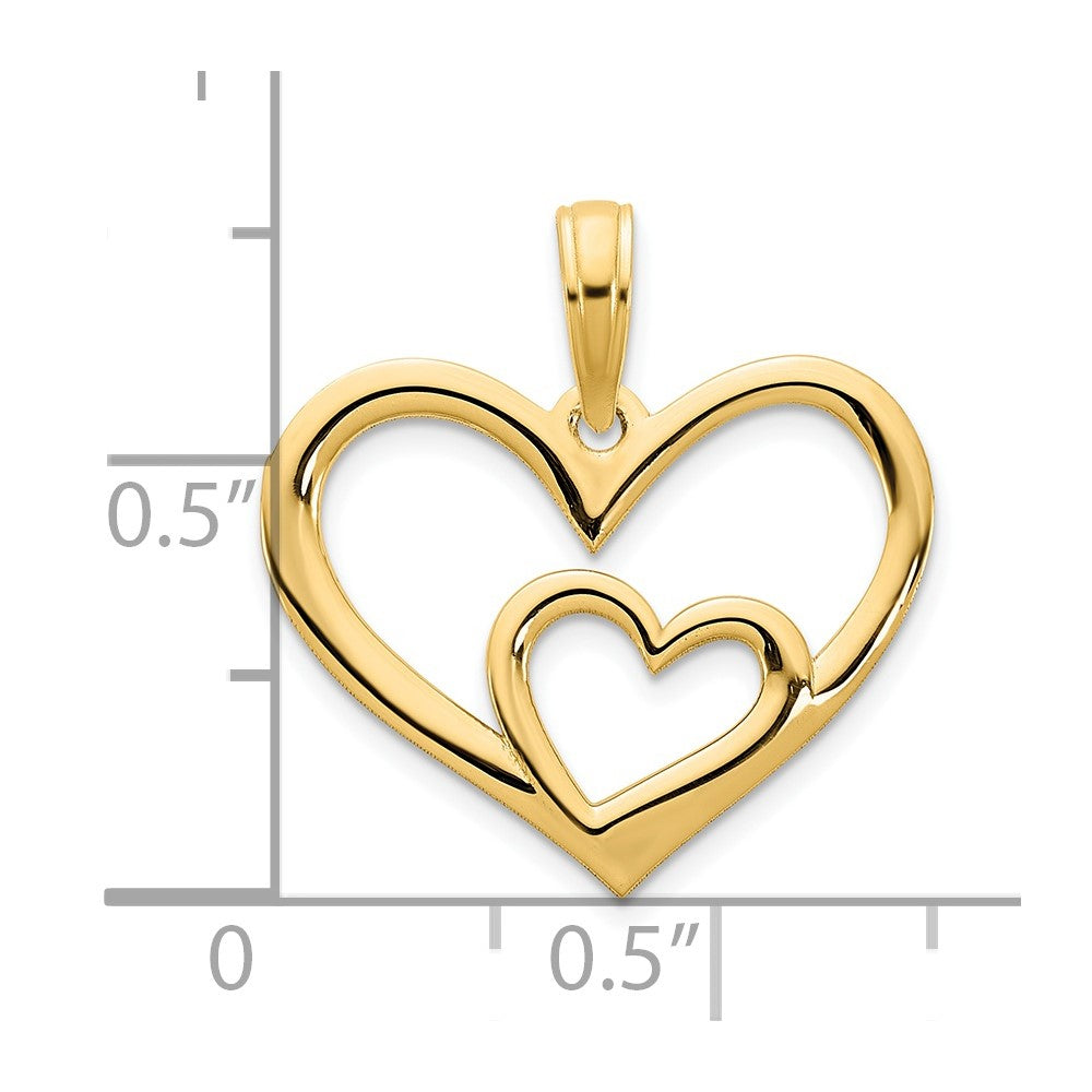 14k Heart in Heart Pendant