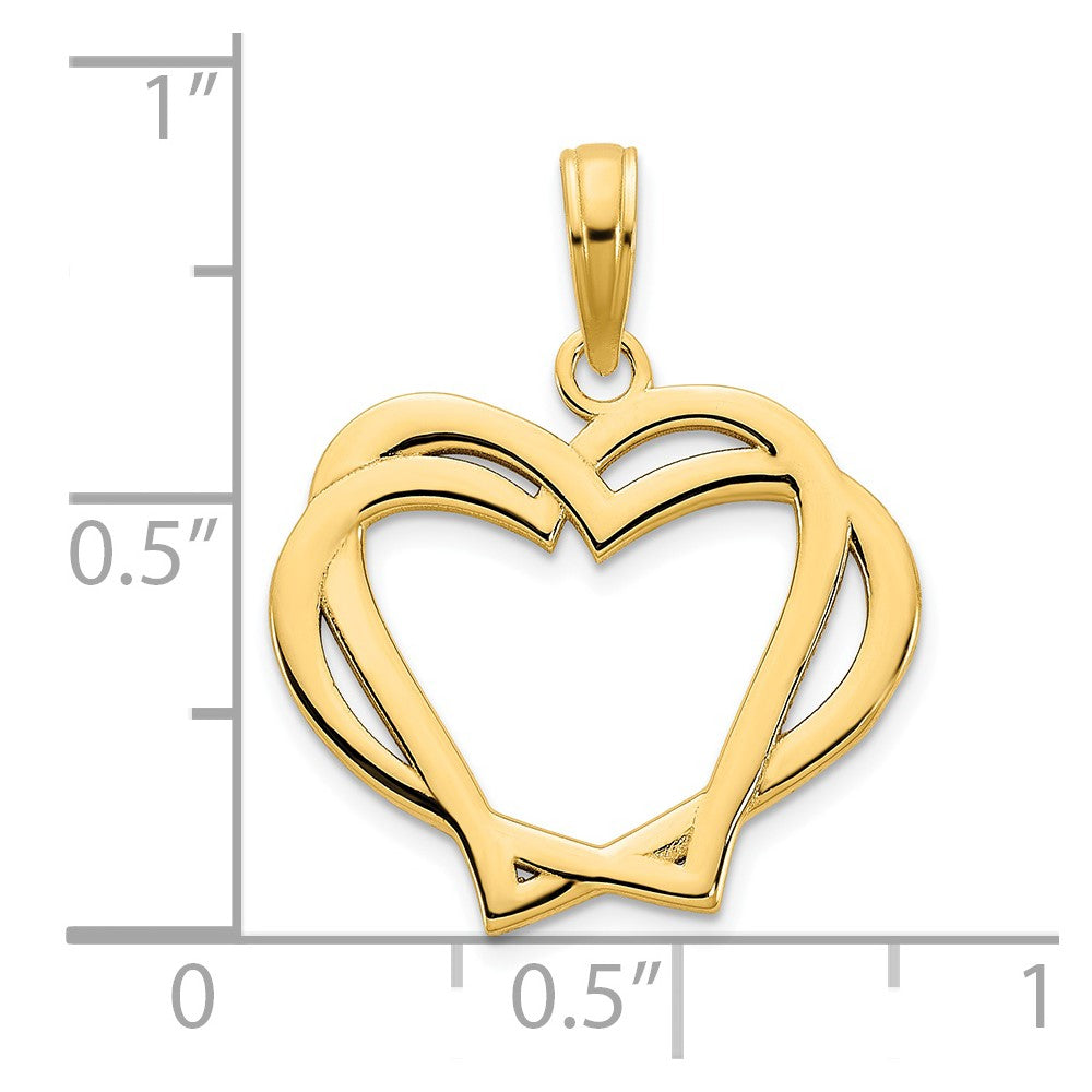 14k  Heart in Heart Pendant
