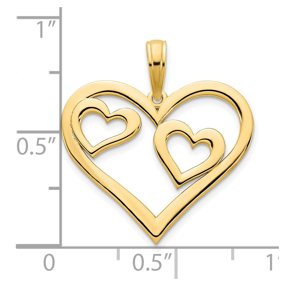 14k Heart in Heart Pendant