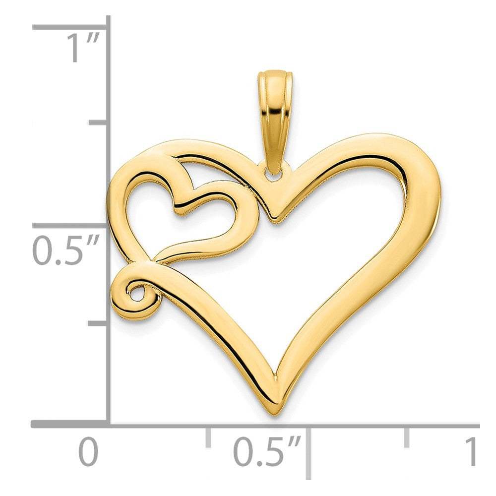 14k Heart in Heart Pendant