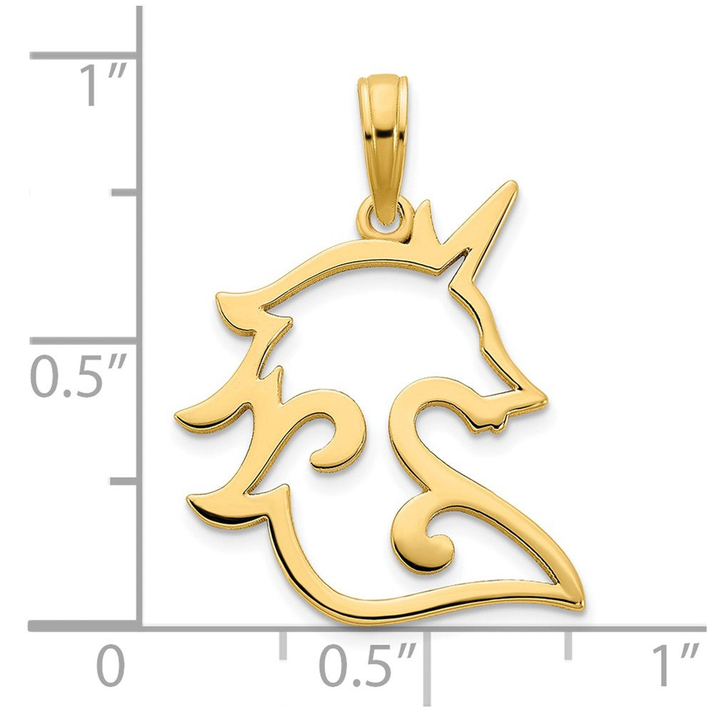14k Cut-out Unicorn Pendant