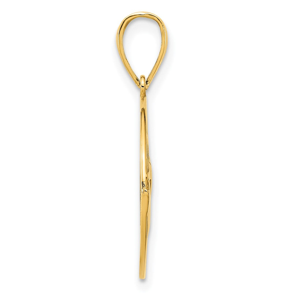 14k Claddagh Circle Pendant