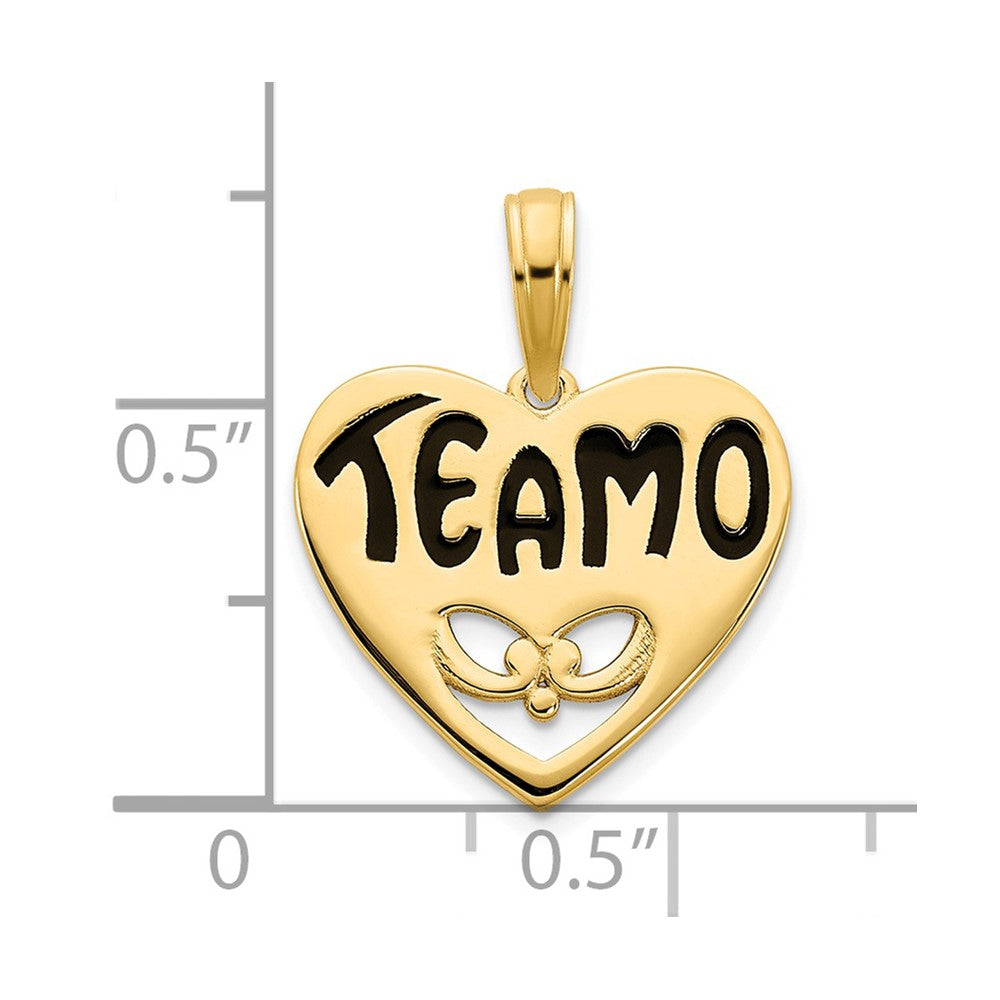 14k Black Epoxy TE AMO Heart Charm