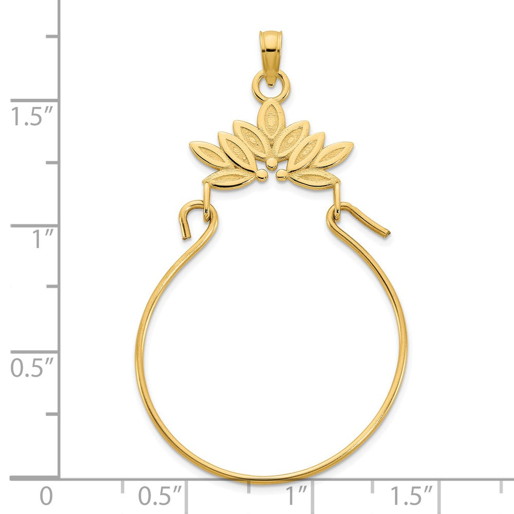 14k Leaves Charm Holder Pendant