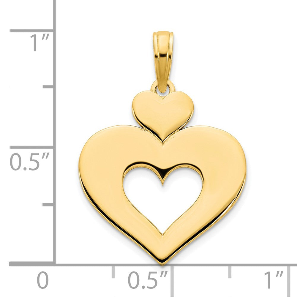 14k Cut-out Heart Pendant