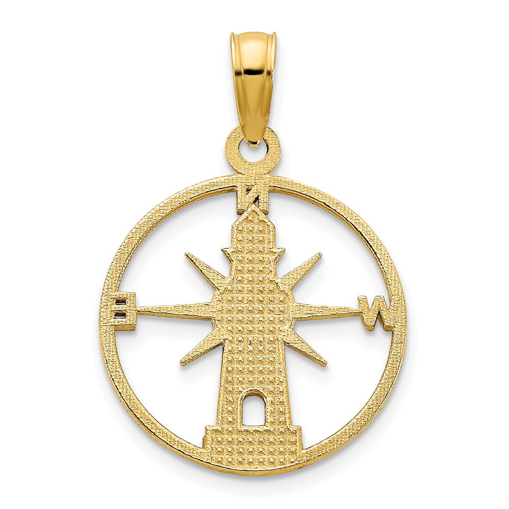 14k Lighthouse in Circle Charm