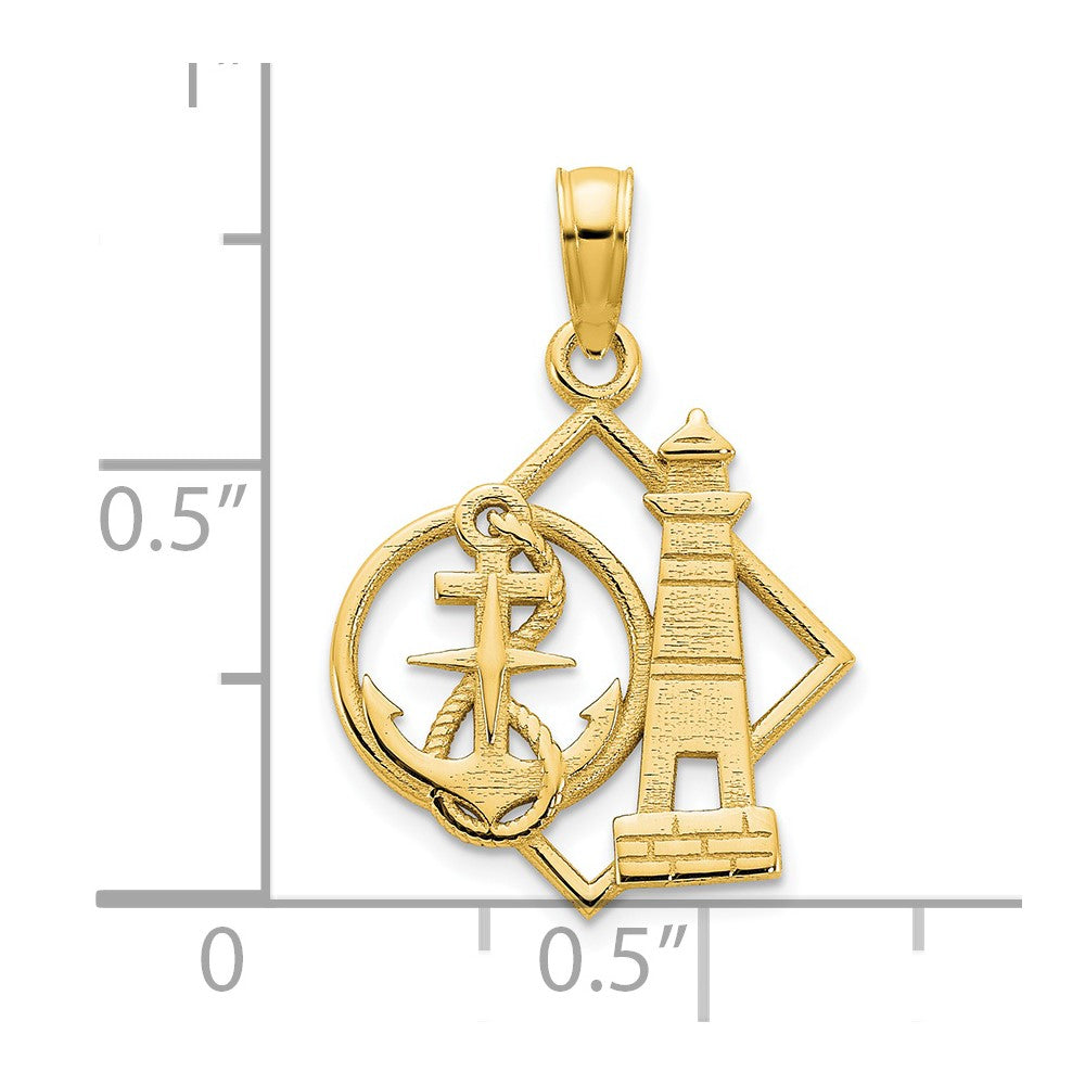 14k Lighthouse and Anchor Charm