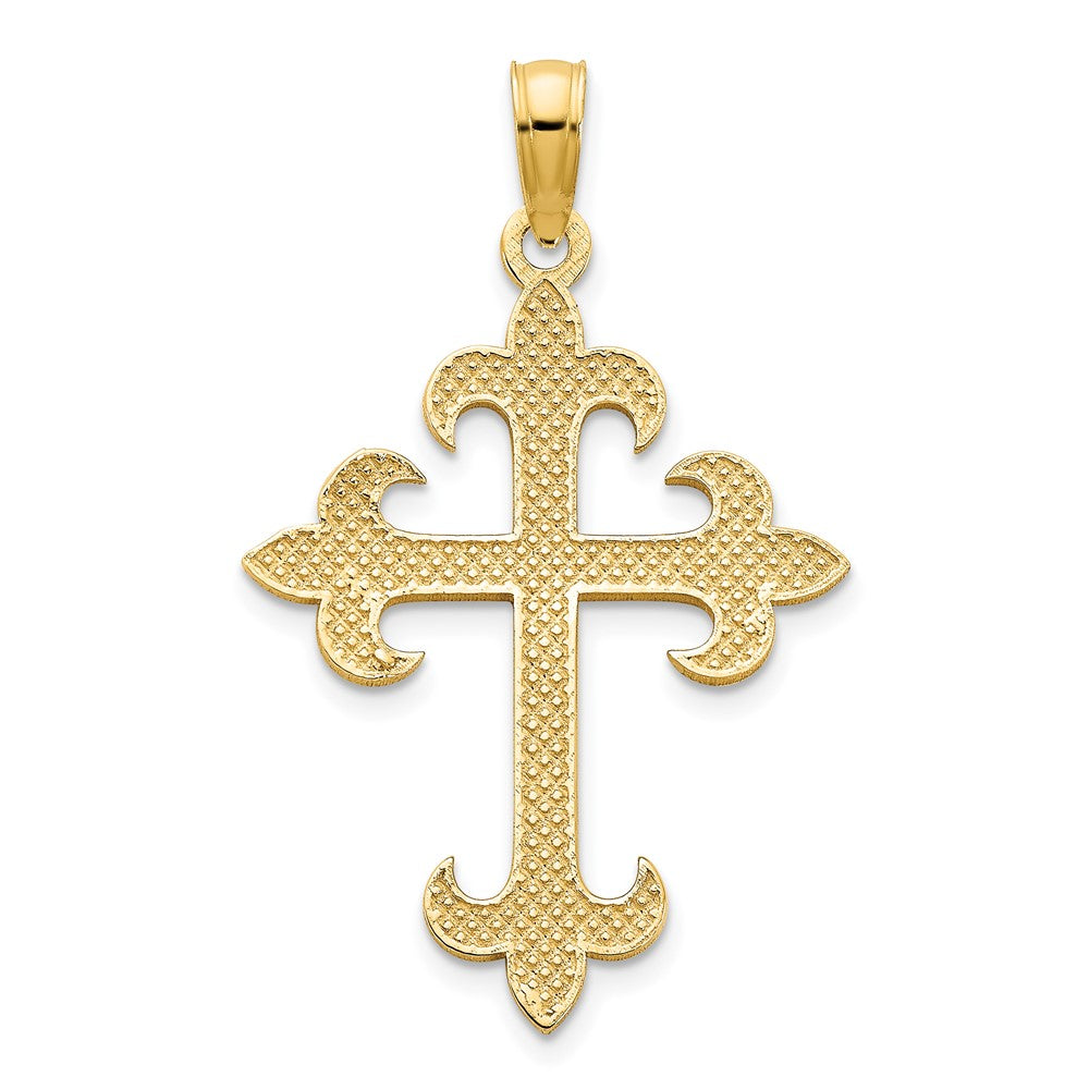 14k Fleur de Lis Cross Charm