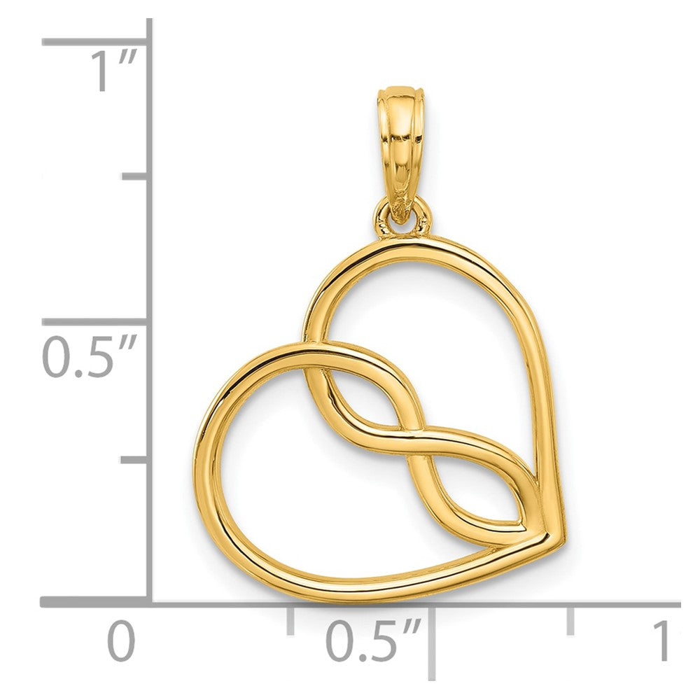 14k Fancy Infinity Heart Charm