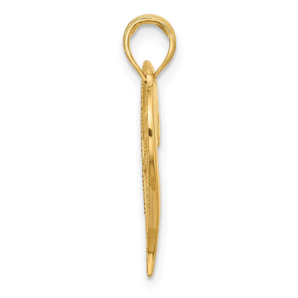 14k Fancy Swirl Heart Charm