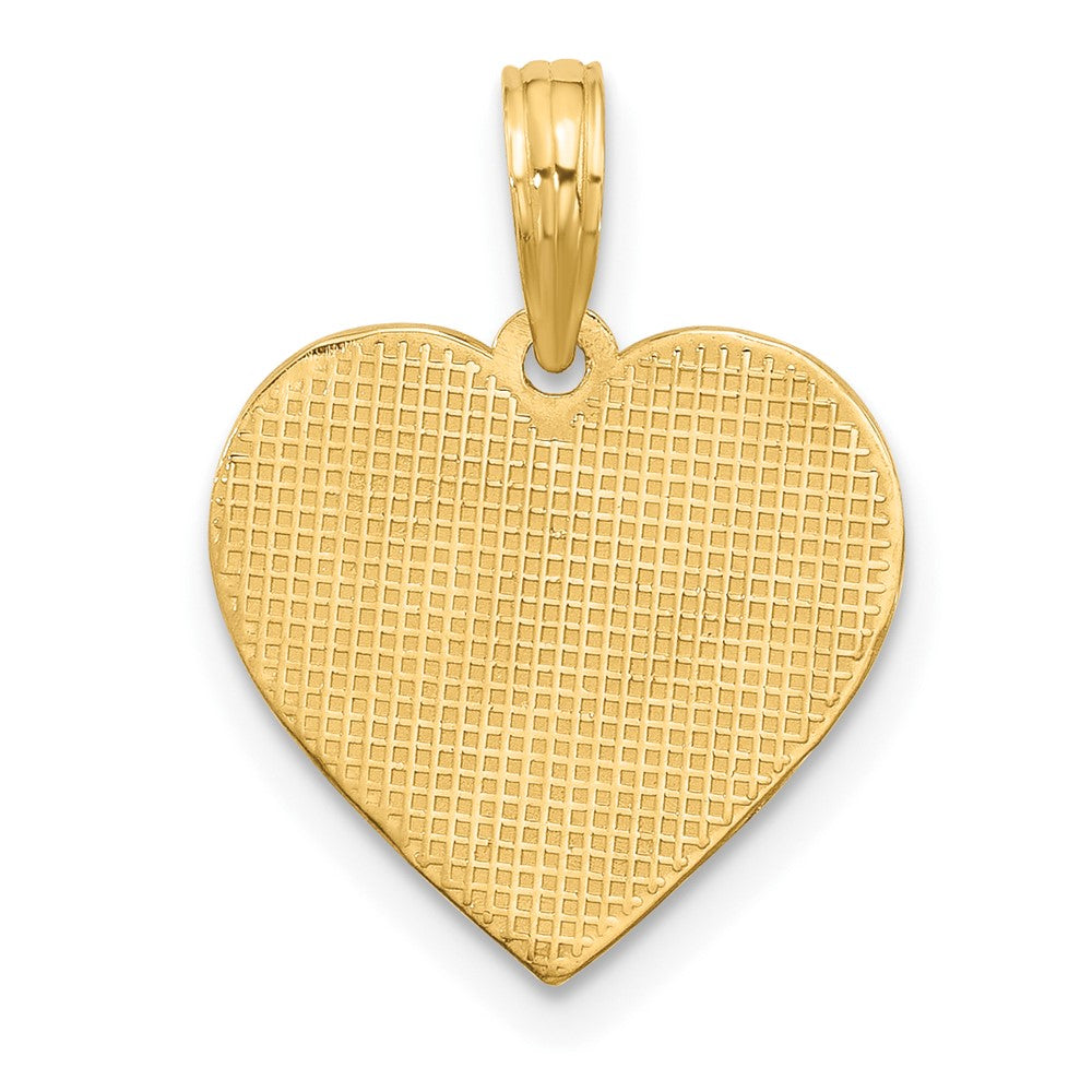 14K Polished Fancy EKG Heartbeat Charm