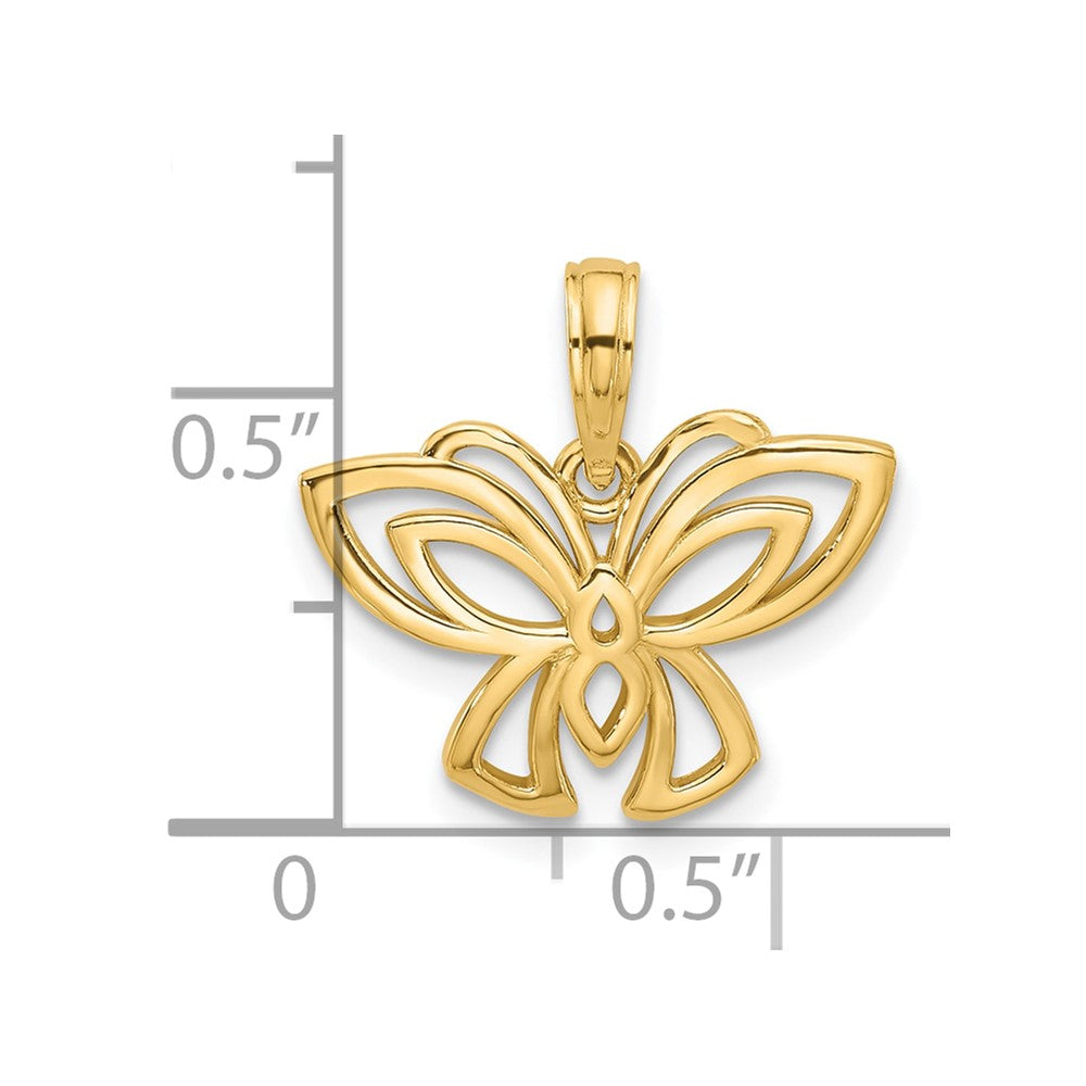 14K Polished Fancy Butterfly Charm