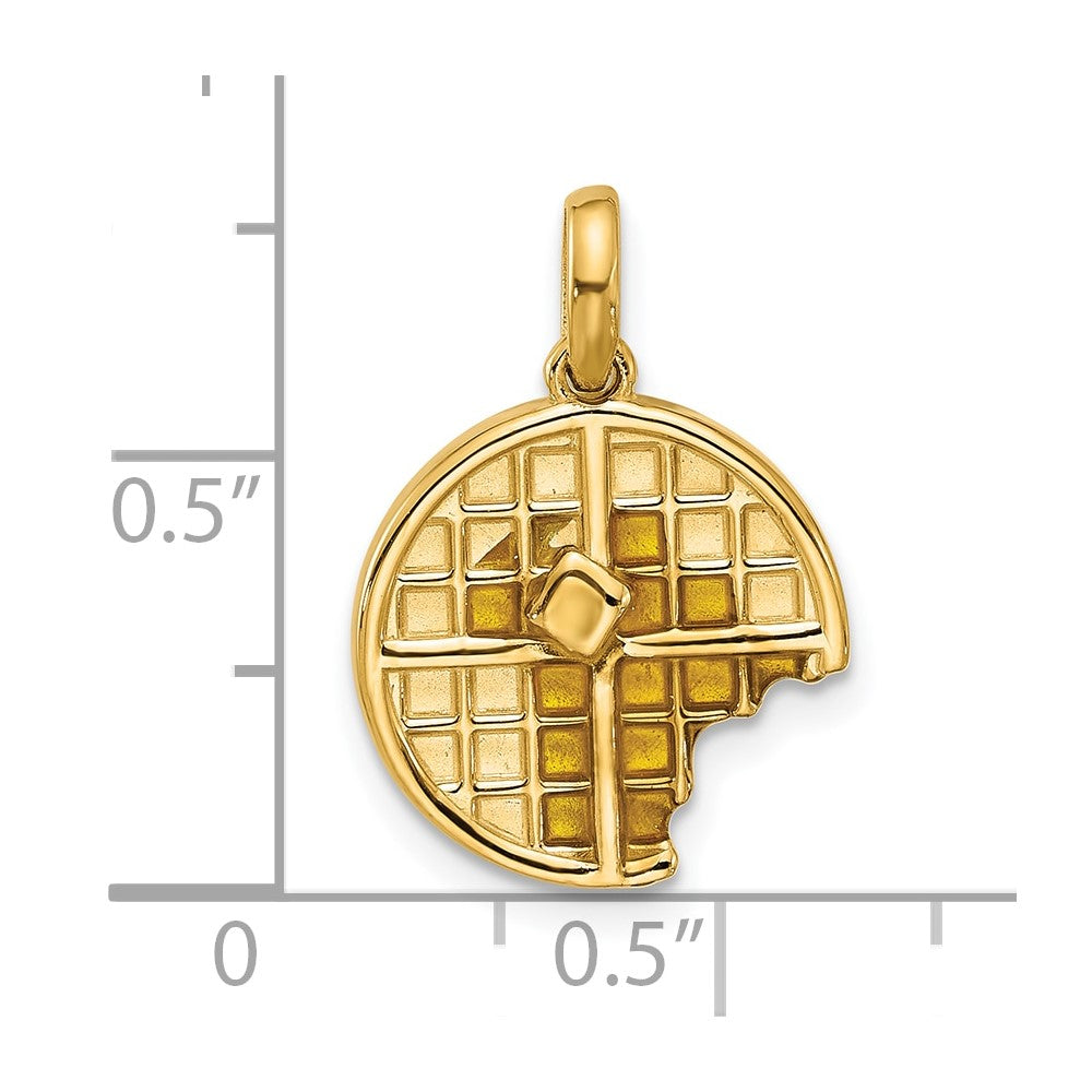 14k Fancy Epoxy Waffle With Bite Missing Charm