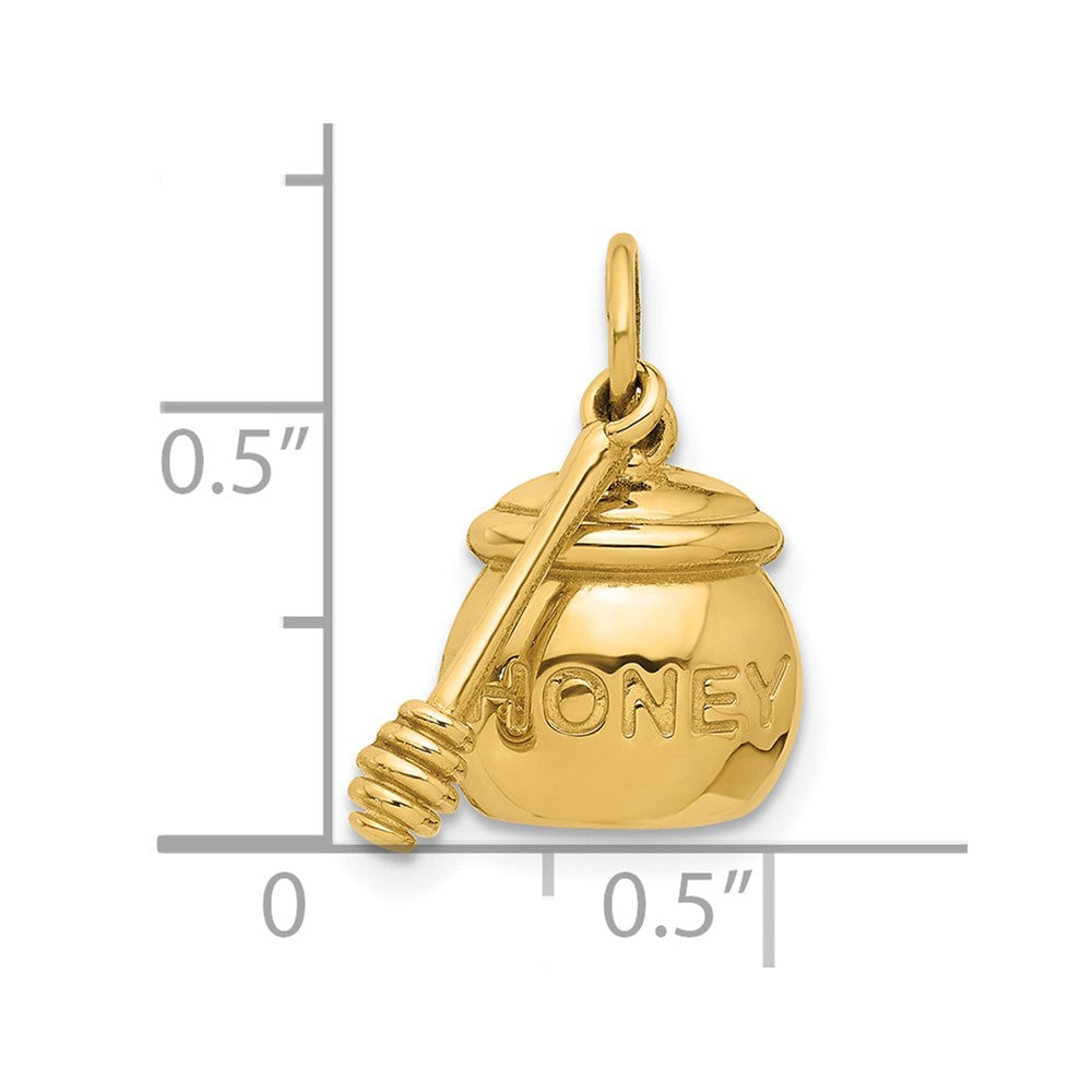 14k Fancy HONEY Pot With Dipper Charm