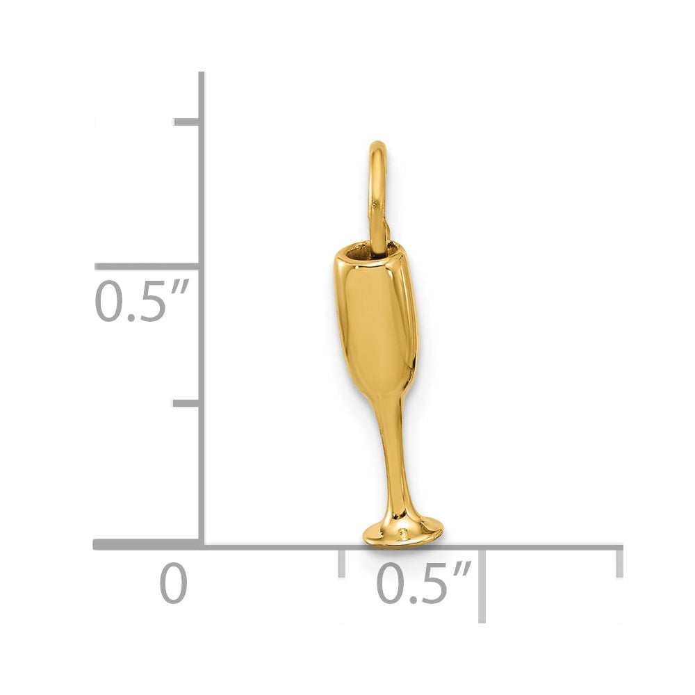 14k Fancy Champagne Flute Charm