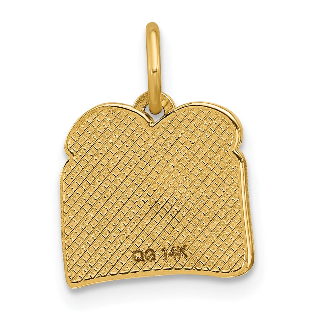 14k White Enameled Fancy Egg on Toast Charm