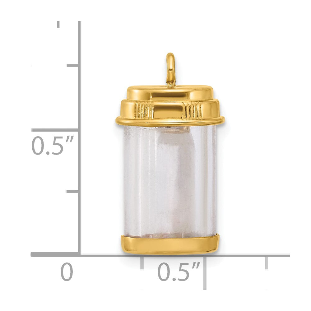 14k Fancy Pill Bottle Charm
