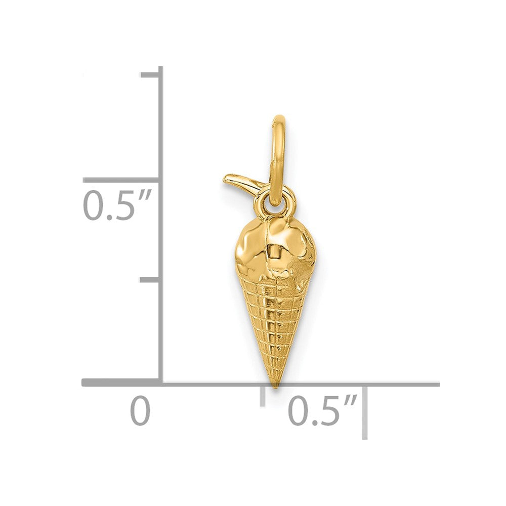 14k Fancy Ice Cream Cone Charm