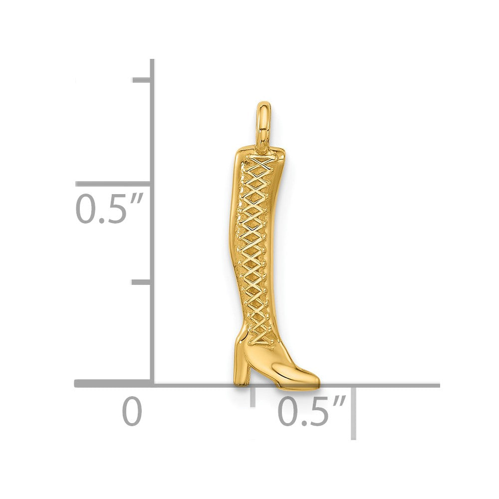 14k Fancy Thigh High Boot Charm