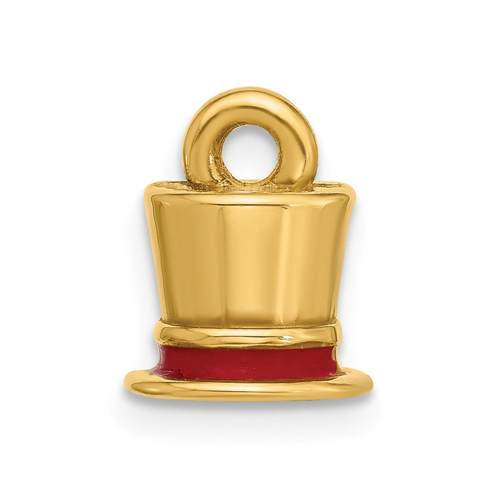 14k Fancy Red Enameled Top Hat Charm