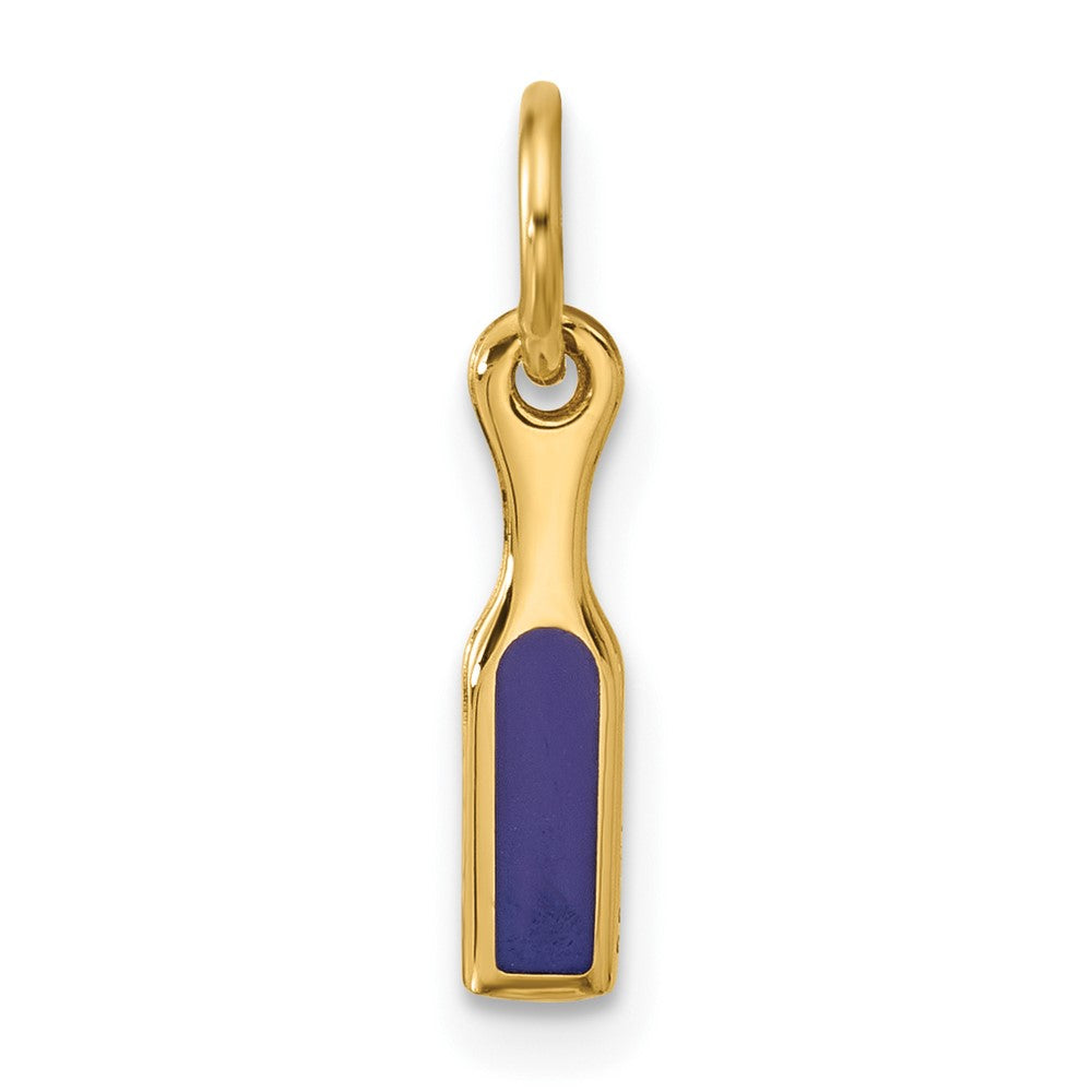 14k Blue Enameled Fancy Hairbrush Charm