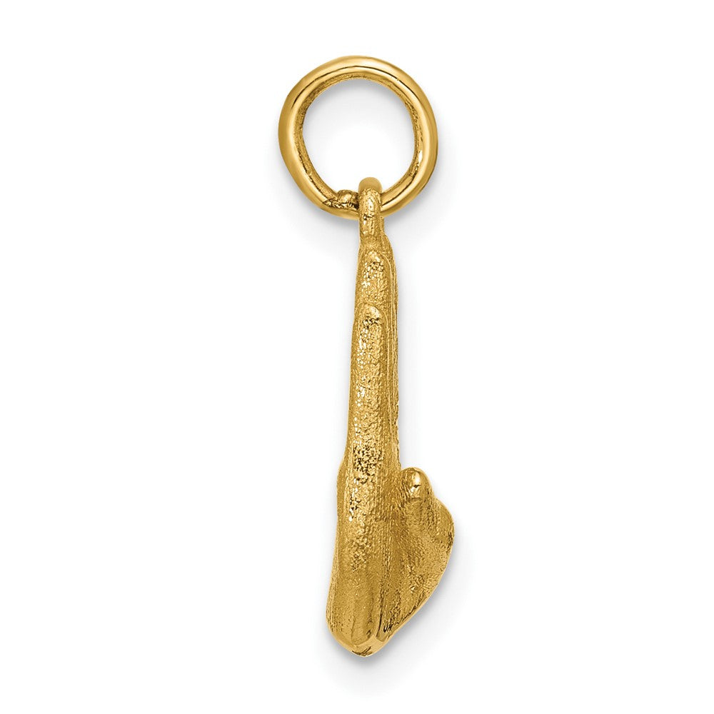 14K American Sign Language Alphabet Fingerspelling Sign B Pendant