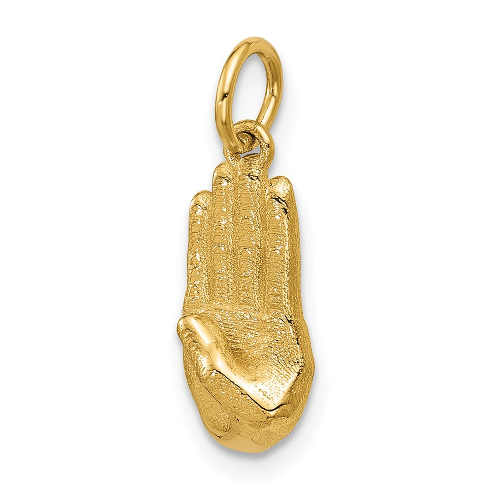 14K American Sign Language Alphabet Fingerspelling Sign B Pendant