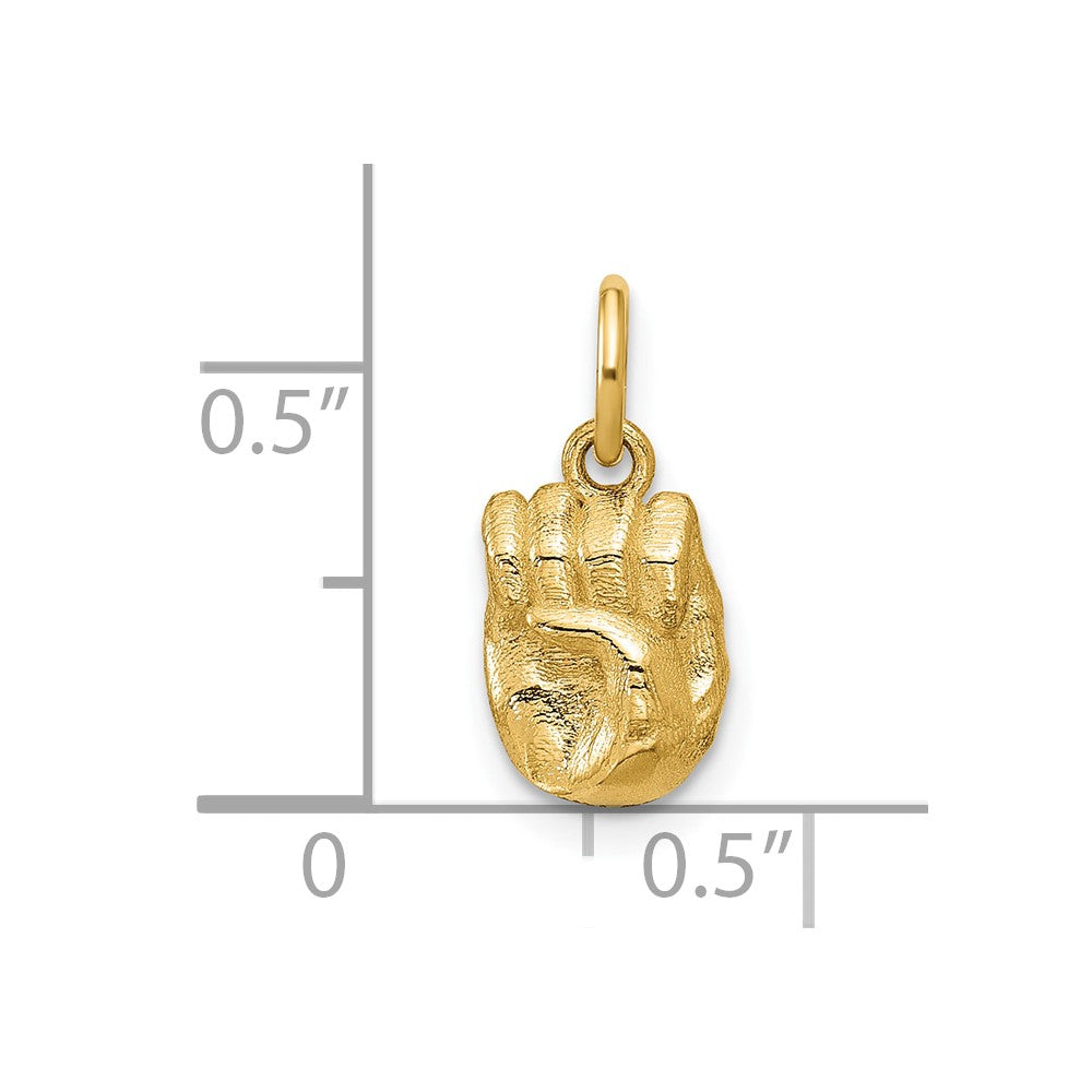 14K American Sign Language Alphabet Fingerspelling Sign E Pendant